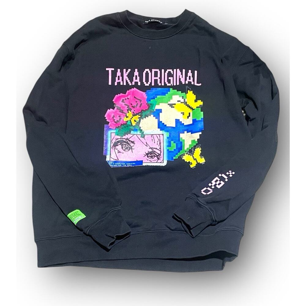 Taka Original Black Sweater Pullover Long Sleeve‎ Black Size Large (23”x27”)